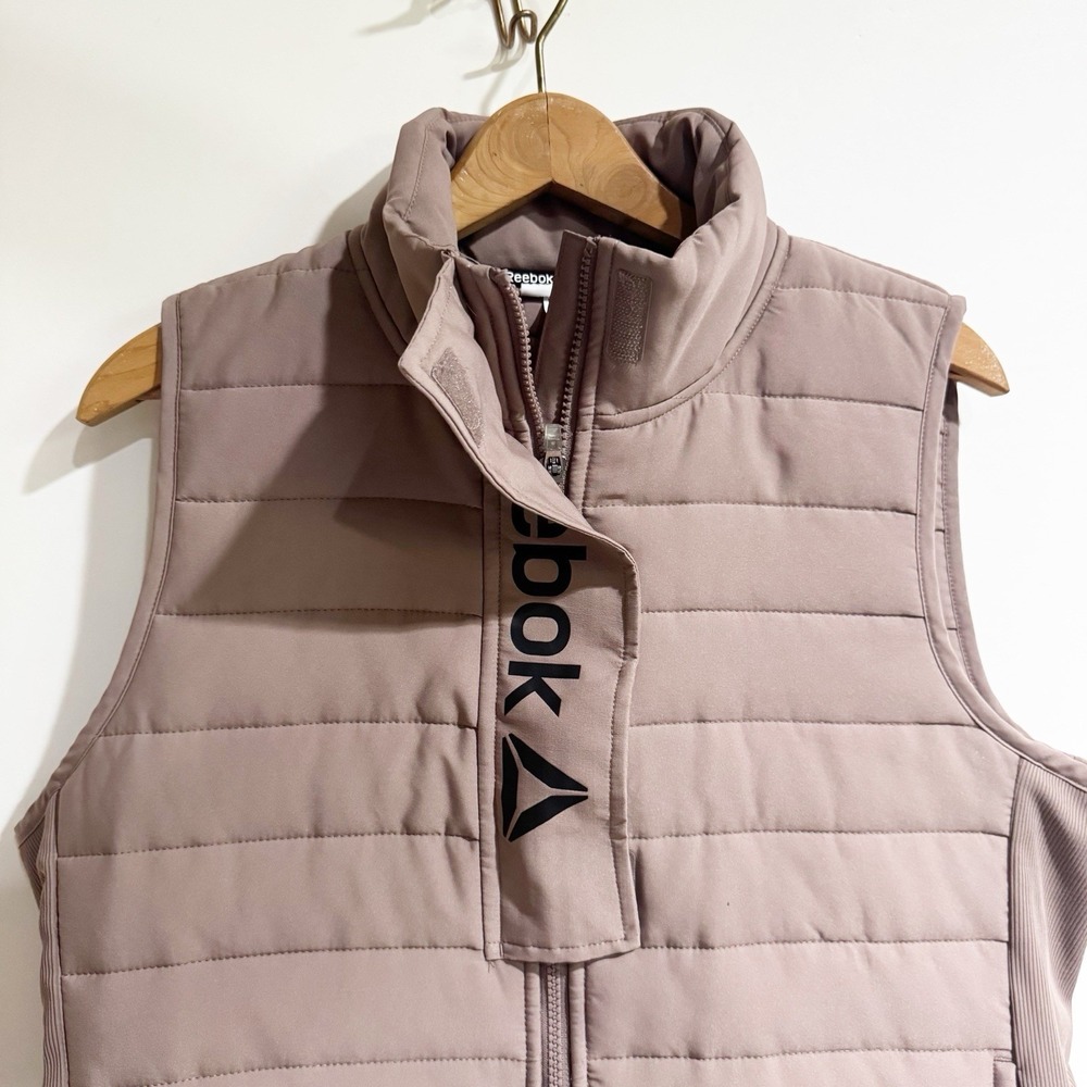 Adidas Womens Large Purple Quilted Zip Up Puffer Vest with Pockets - Picture 5 of 6